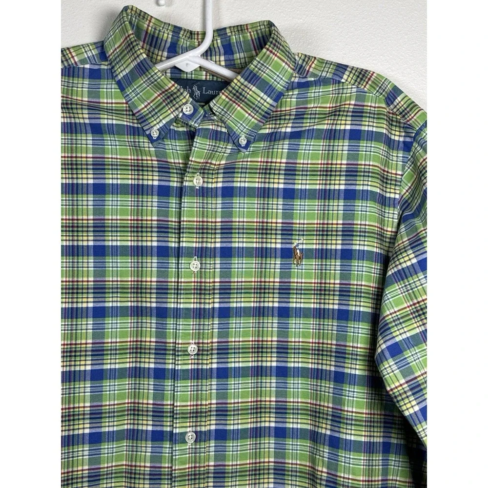 Ralph Lauren Shirt Men's L Classic Fit Button Down Plaid Long Sleeve‎ Pony Logo